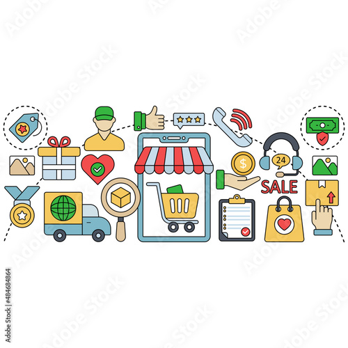 E commerce concept illustration in flat design