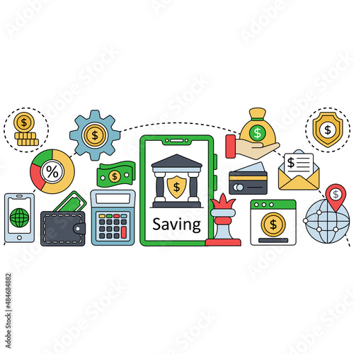 An eye catching design illustration of banking