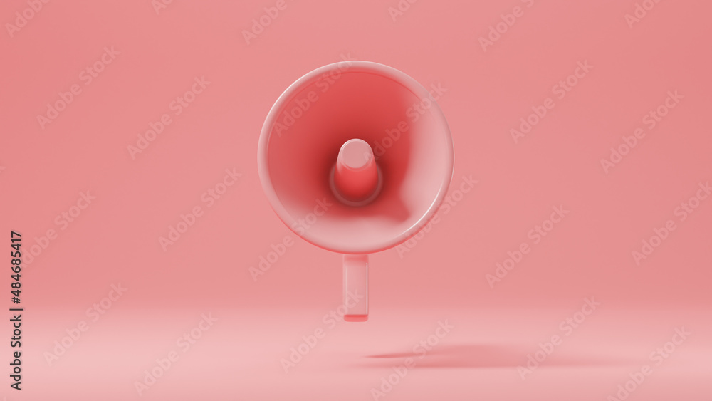 3dcgで描かれたメガホンのイラスト 正面から撮影 ピンク色 Stock Illustration Adobe Stock