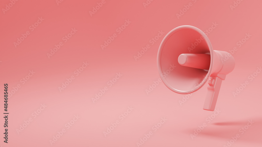 3dcgで描かれたメガホンのイラスト 斜めから撮影 ピンク色 Stock Illustration Adobe Stock