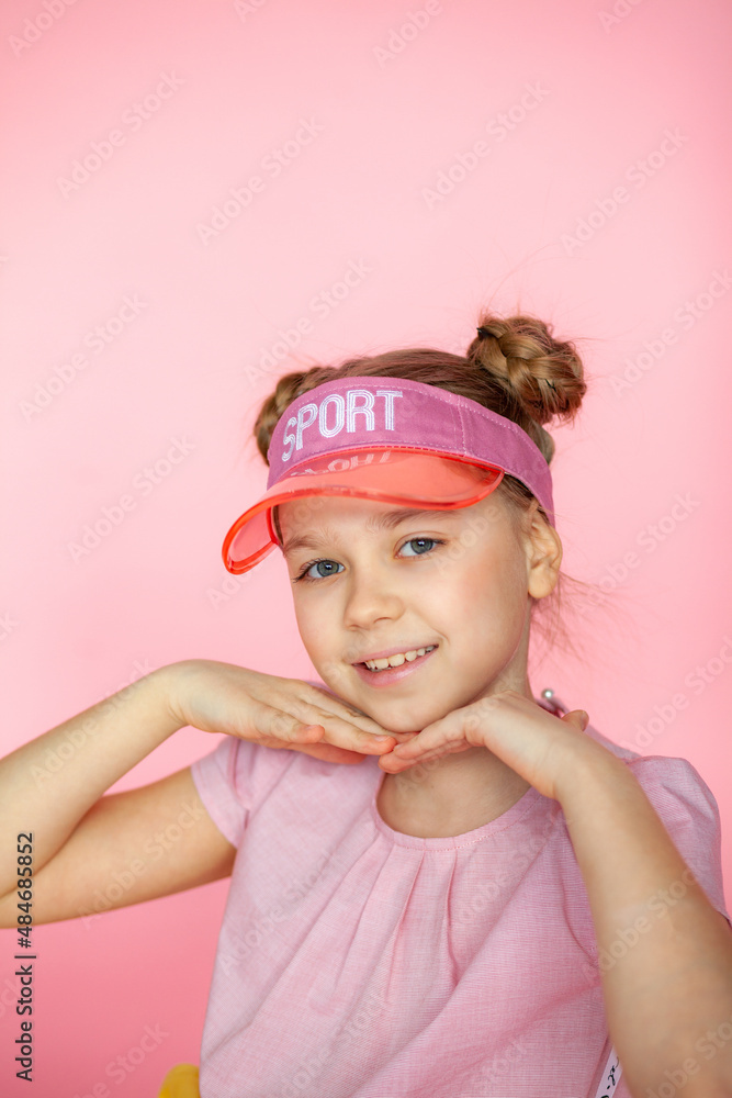 Little girl doing funny poses Stock Photo