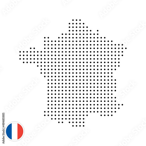 Wallpaper Mural France dotted map design. White background with France flag. Torontodigital.ca
