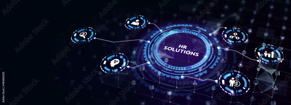 Business, Technology, Internet and network concept. HR Solutions. 3d illustration Business, Technology, Internet and network concept. HR Solutions. 3d illustration