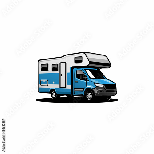 camper van - caravan - motor home illustration vector 