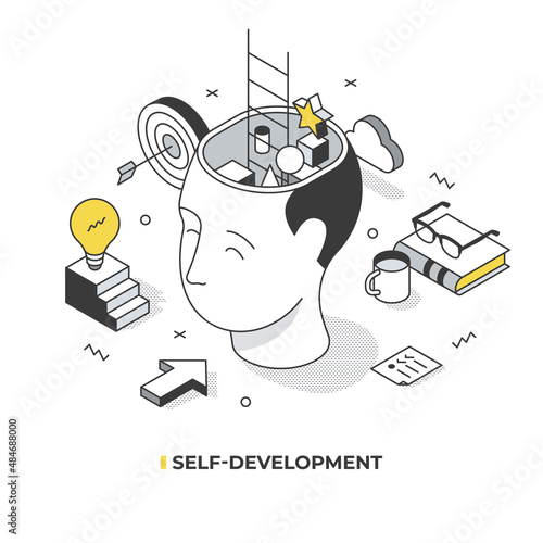 Self-Development Isometric Illustration
