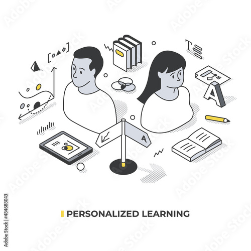 Personalized Learning Isometric Illustration