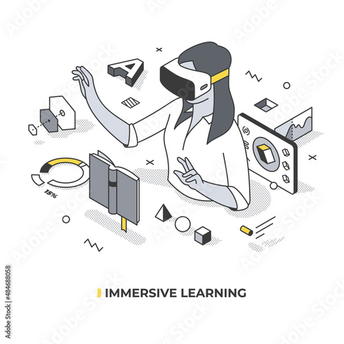 Immersive Learning Isometric Illustration