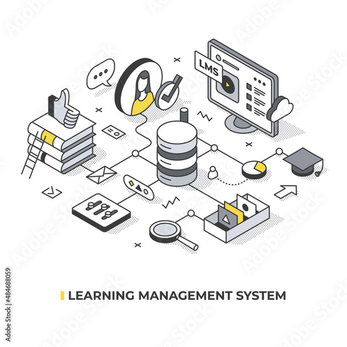 Learning Management System Isometric