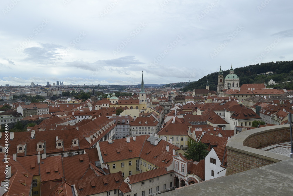 Widok na praskie Stare Miasto z zamku królewskiego, Hradczany, Praga, Czechy