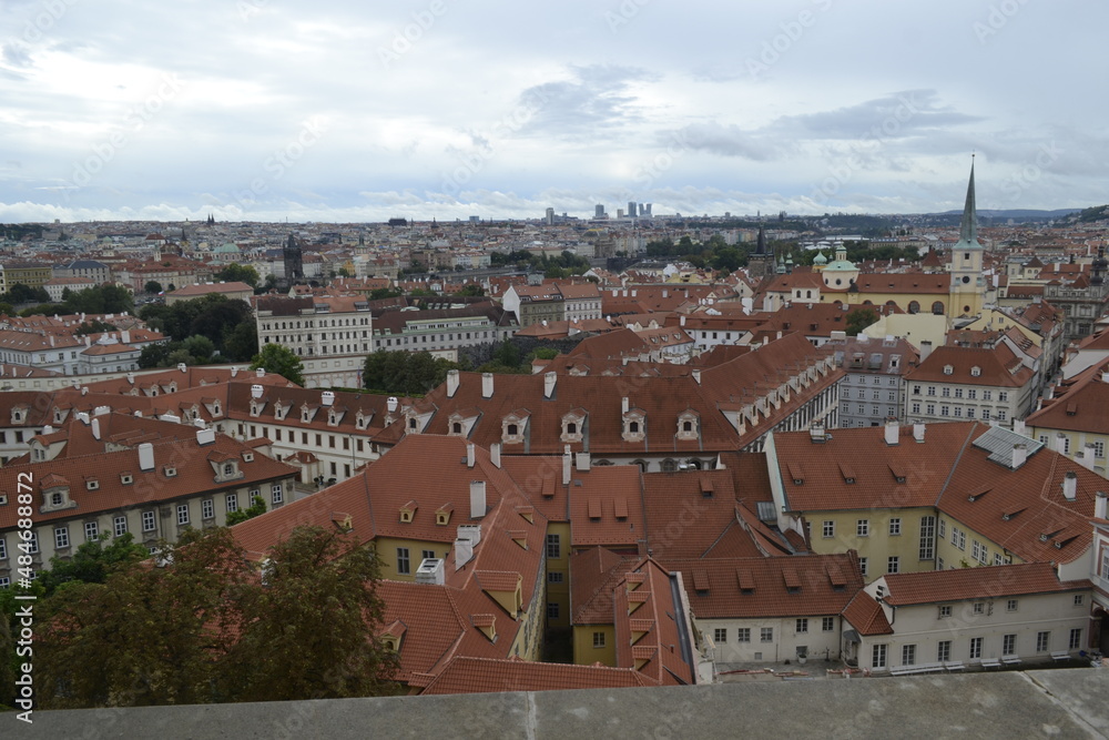 Obraz premium Widok z Hradczanów na praskie Stare Miasto, Czechy