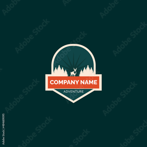 mountain adventure badge logo design
