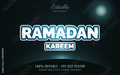 Ramadan kareem editable text effect Free Vector 