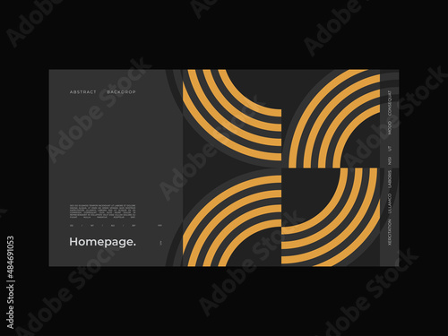 Abstract homepage background. Bauhaus, Modernism aesthetics. Minimal illustration brutalism inspired.