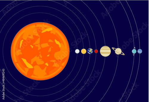 Planet of the solar system in space vector illustration