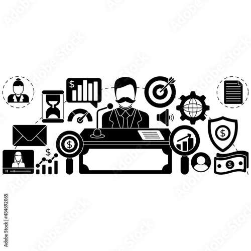 An illustration design of business speech