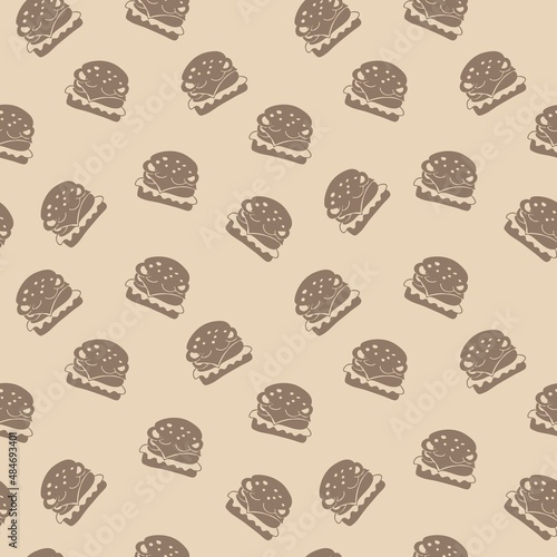 Seamless pattern of icon burger , for wrapping paper, wallpaper, fabric pattern, backdrop, print, gift wrap, cover of notebook, envelope. Vector illustration