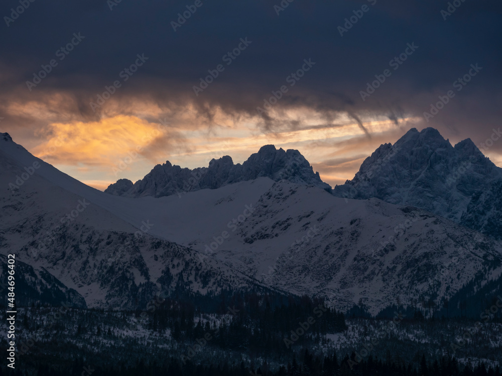 Zachód Słońca nad Tatrami - Ganek i Wysoka