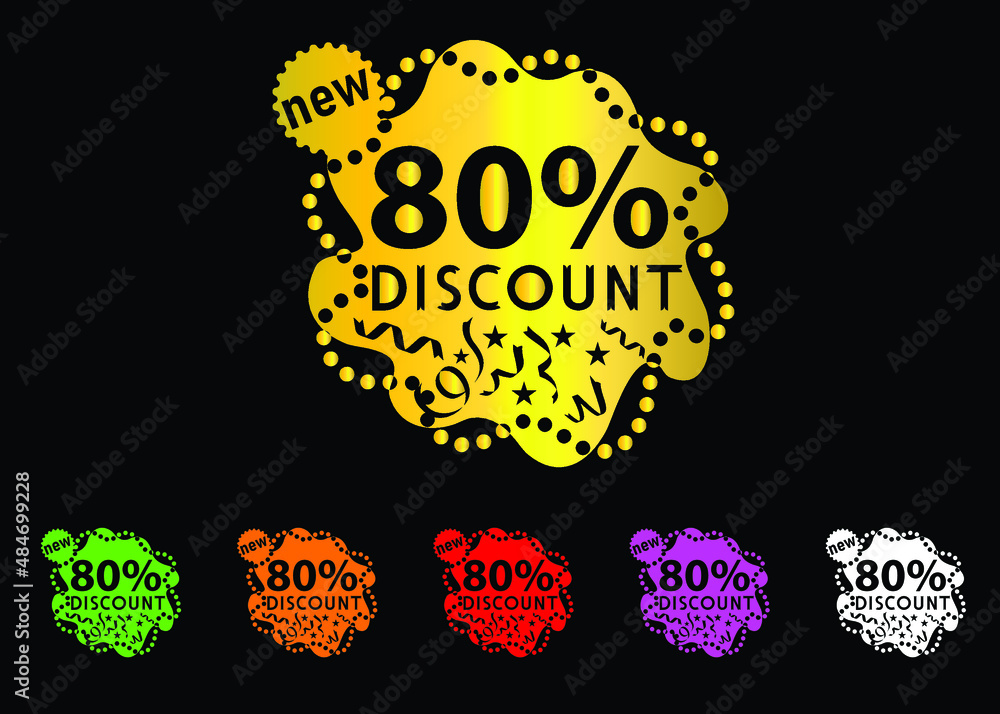 80 percent discount new offer logo and icon design