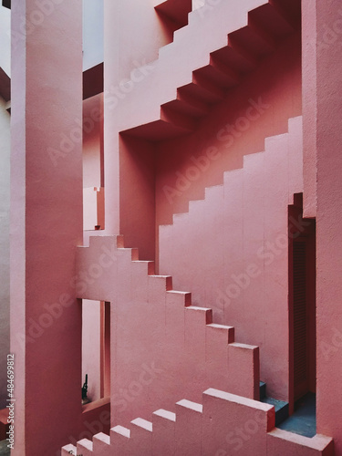 staircase with carpet