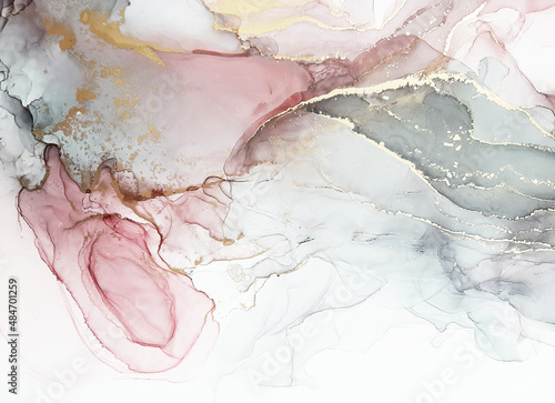 Abstraction. Alcohol mascara on synthetic white paper