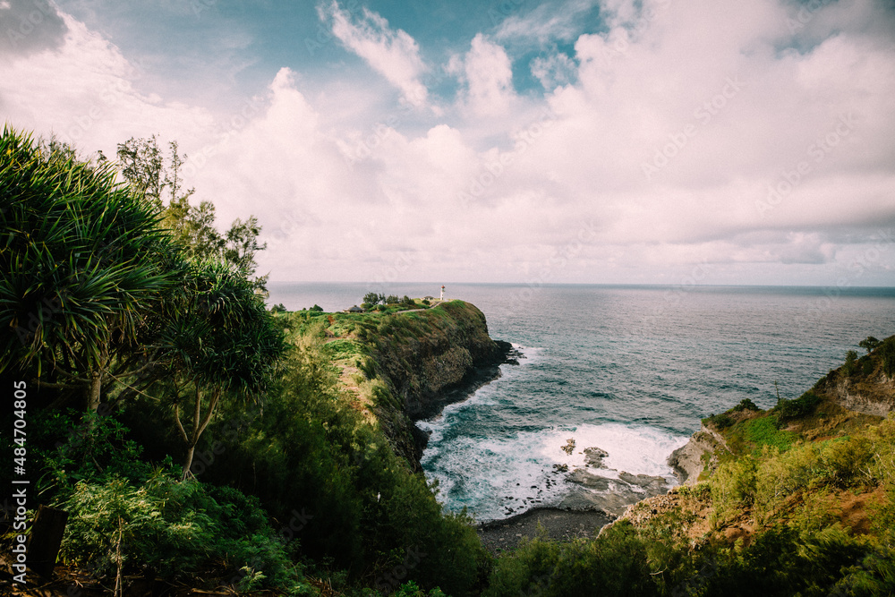 Tropical Peninsula landscape with Kilauea Lighthouse on Kauai Tropical Peninsula landscape with Kilauea Lighthouse on Kauai