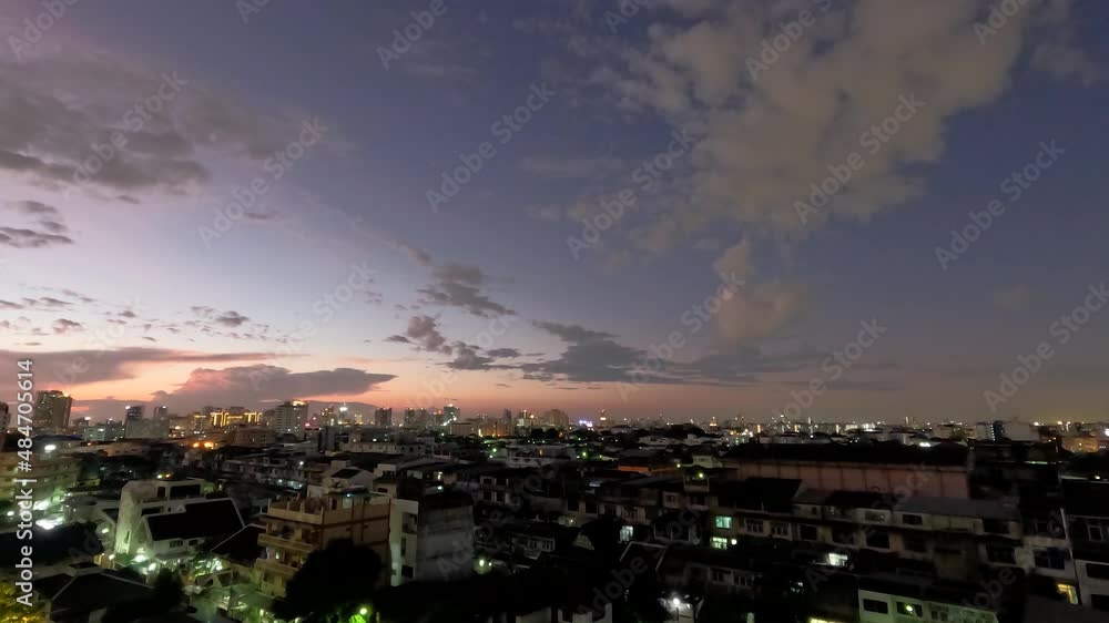 Day to night timelapse of City of Bangkok Thailand Day to night timelapse of City of Bangkok Thailand