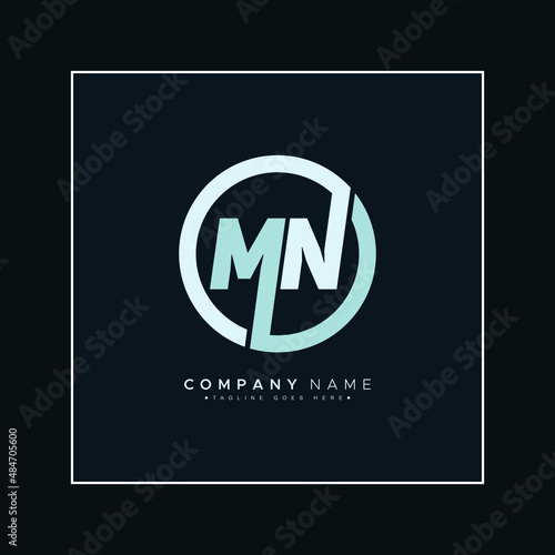Initial Letter MN Logo - Minimal Business Logo for Alphabet M and N