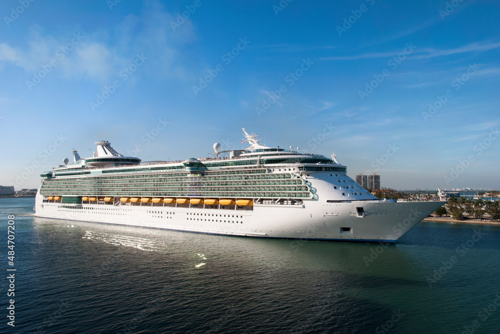 Cruise Ship Leaving Miami Port