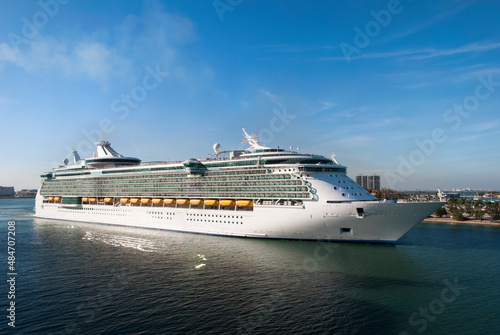 Cruise Ship Leaving Miami Port