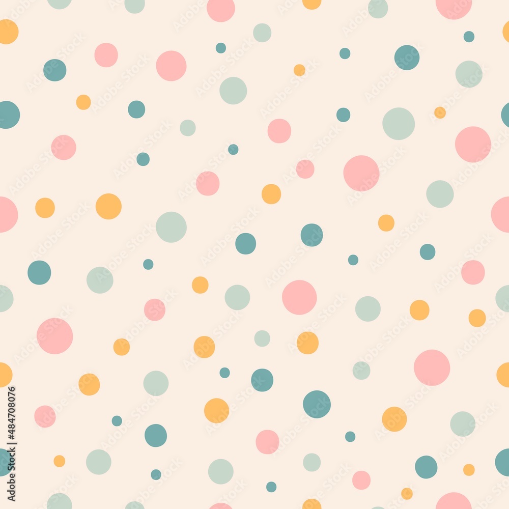 Seamless children's pattern with colorful dots. Childish texture for fabric, wrapping, textile, wallpaper, clothes. Vector illustration