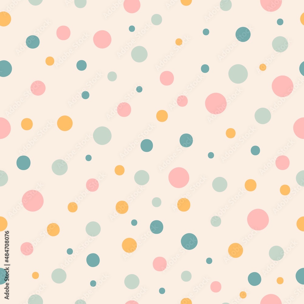 Seamless children's pattern with colorful dots. Childish texture for fabric, wrapping, textile, wallpaper, clothes. Vector illustration Seamless children's pattern with colorful dots. Childish texture for fabric, wrapping, textile, wallpaper, clothes. Vector illustration