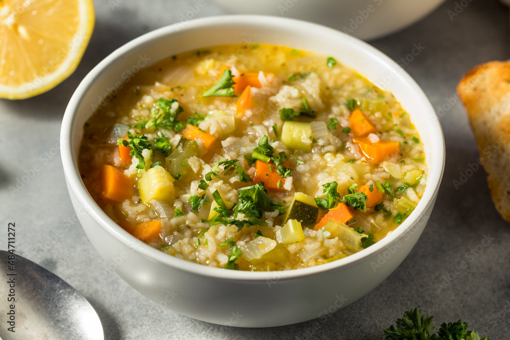 Homemade Healthy Lemon Rice Soup