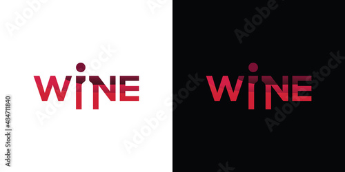wine logo. Letter wine logo