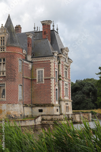 Centre - Loiret - Chateau de La Bussière - Vue sur la grande cheminée en briques
