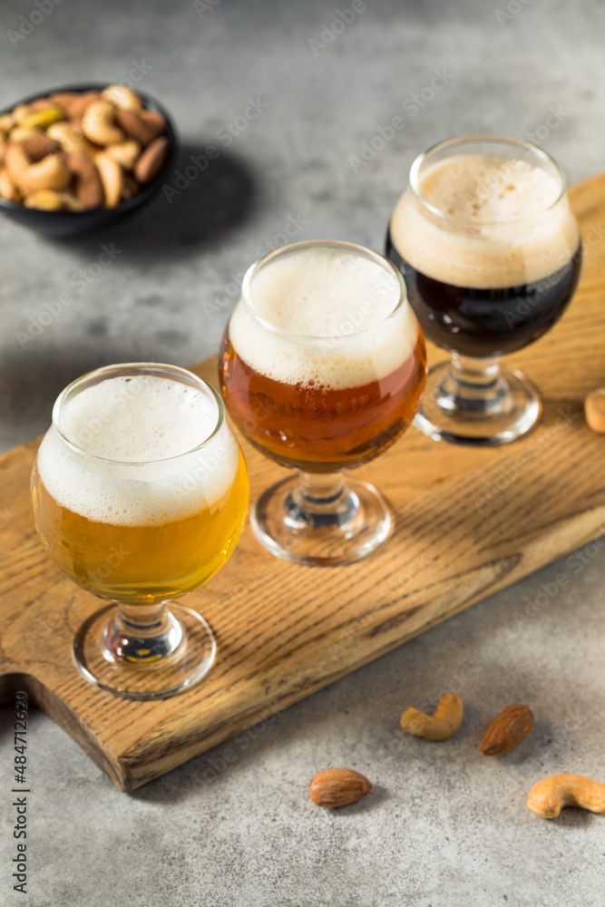 Cold Refreshing Craft Beer Flight Cold Refreshing Craft Beer Flight