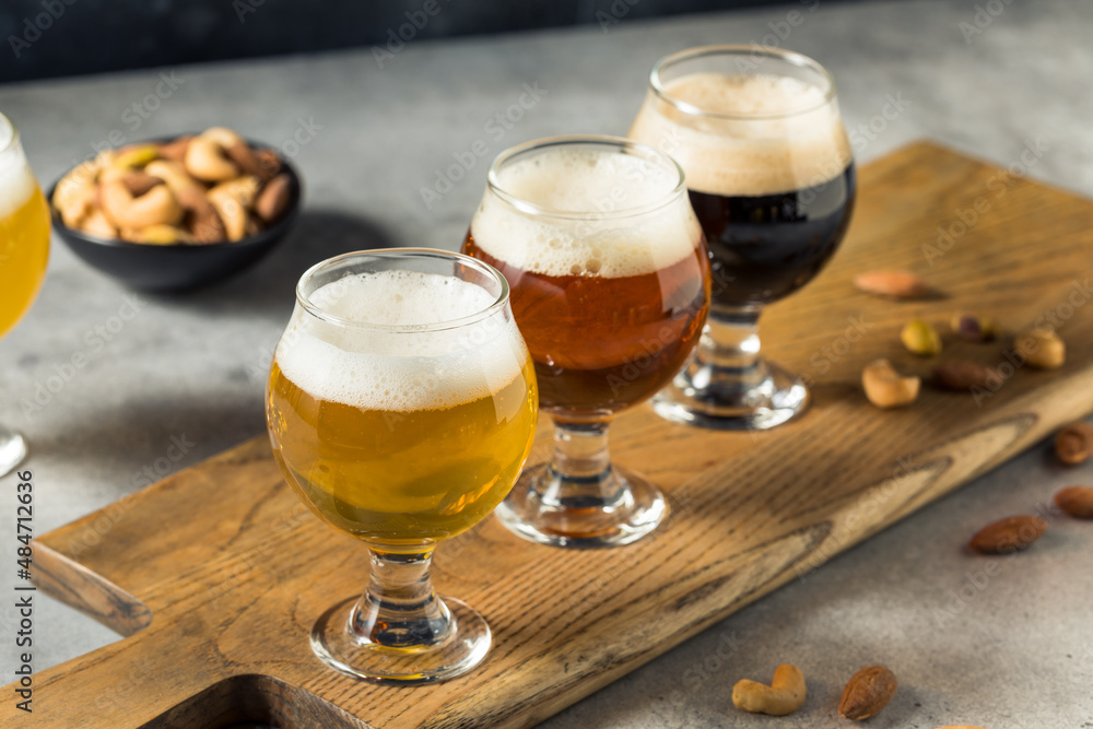 Cold Refreshing Craft Beer Flight Cold Refreshing Craft Beer Flight