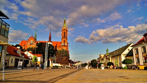 Panorama of the city of Bialystok on a sunny summer day.