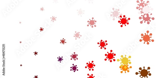Light pink, yellow vector template with flu signs.
