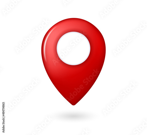 Navigator pin locator.  Creative GPS map pointer. Geolocation sign isolated on white background. sign done,
 shop, market, outlet store 3D illustration