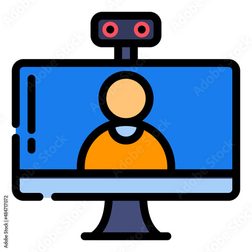 video call, video converence, webinar icon stock vector  photo