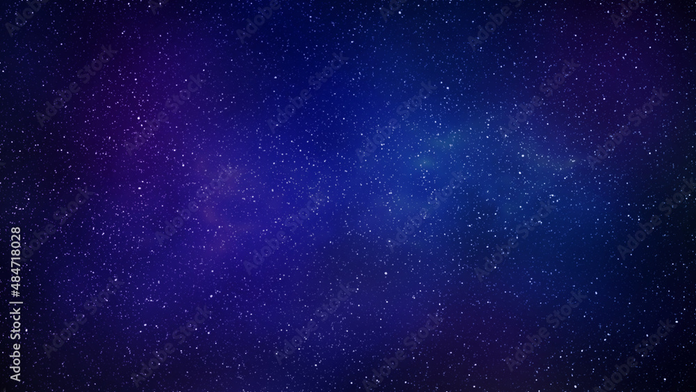 Night blue starry sky horizontal background