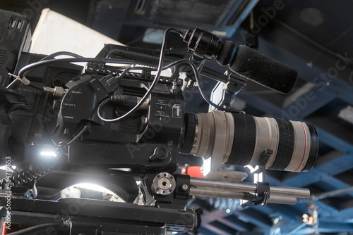 Photos Professional digital video camera cinematography in the pavilion.