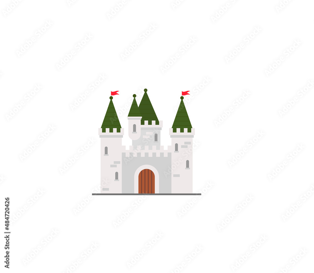 Castle vector isolated icon. Castle emoji illustration. Castle vector isolated emoticon