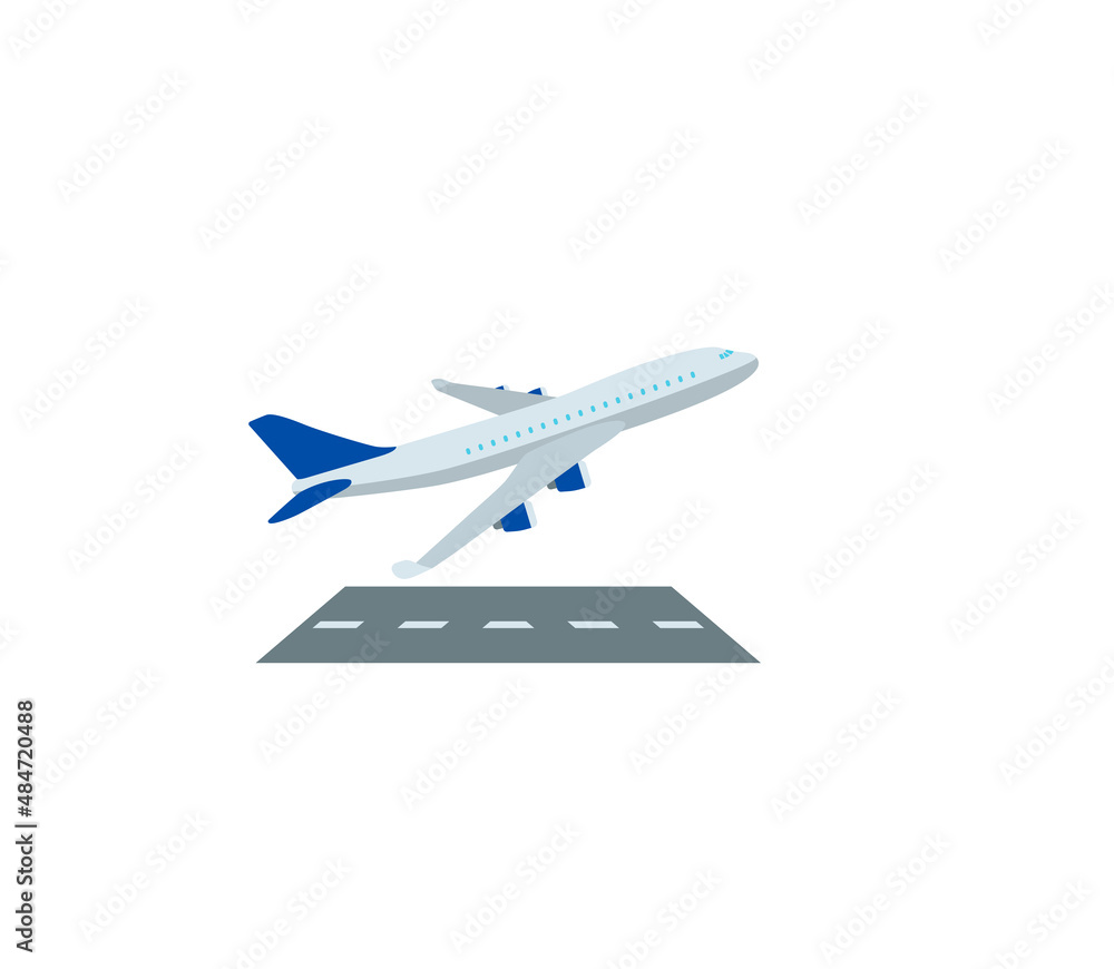 Airplane Departure vector isolated icon. Emoji illustration. Plane Taking Off vector emoticon