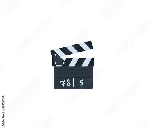 Clapper Board vector isolated icon. Film Slate emoji illustration. Clapboard vector isolated emoticon