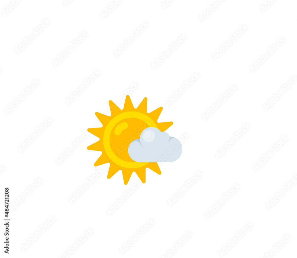 Sun Behind Small Cloud vector isolated icon. Emoji illustration. Sun Behind Cloud vector emoticon Sun Behind Small Cloud vector isolated icon. Emoji illustration. Sun Behind Cloud vector emoticon