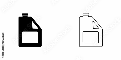 Canister icon.  Fuel, gasoline or oil canister silhouette. Vector isolated on white.