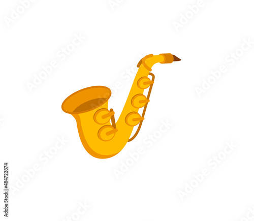 Saxophone vector isolated icon. Saxophone emoji illustration. Saxophone vector isolated emoticon