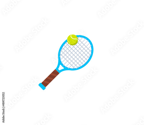 Tennis Racket vector isolated icon. Tennis emoji illustration. Tennis vector isolated emoticon