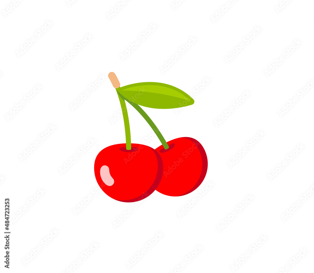Vecteur Stock Cherries vector isolated icon. Emoji illustration. Cherry